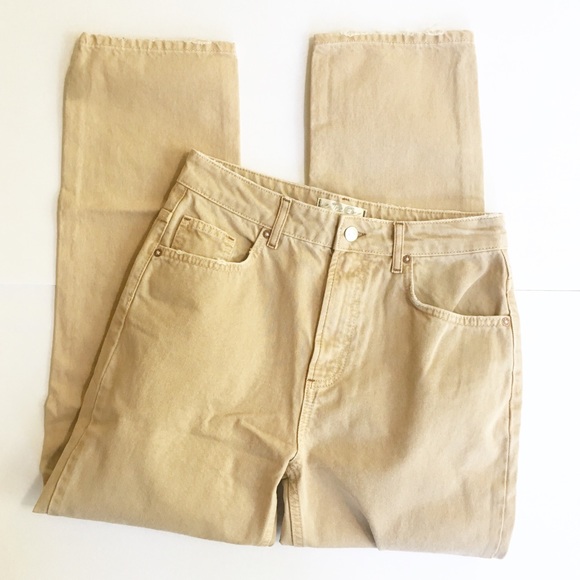 Free People Dakota Straight Leg Jean Distressed Tan New - Picture 8 of 15